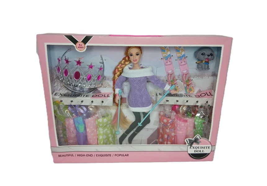 باربی ۵ لباس با تاج مدل گوشتی مفصلی